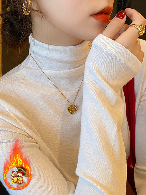 打底衫女装内搭加绒2025新款黑色半高领可外穿秋冬季灰色中领上衣|undefined