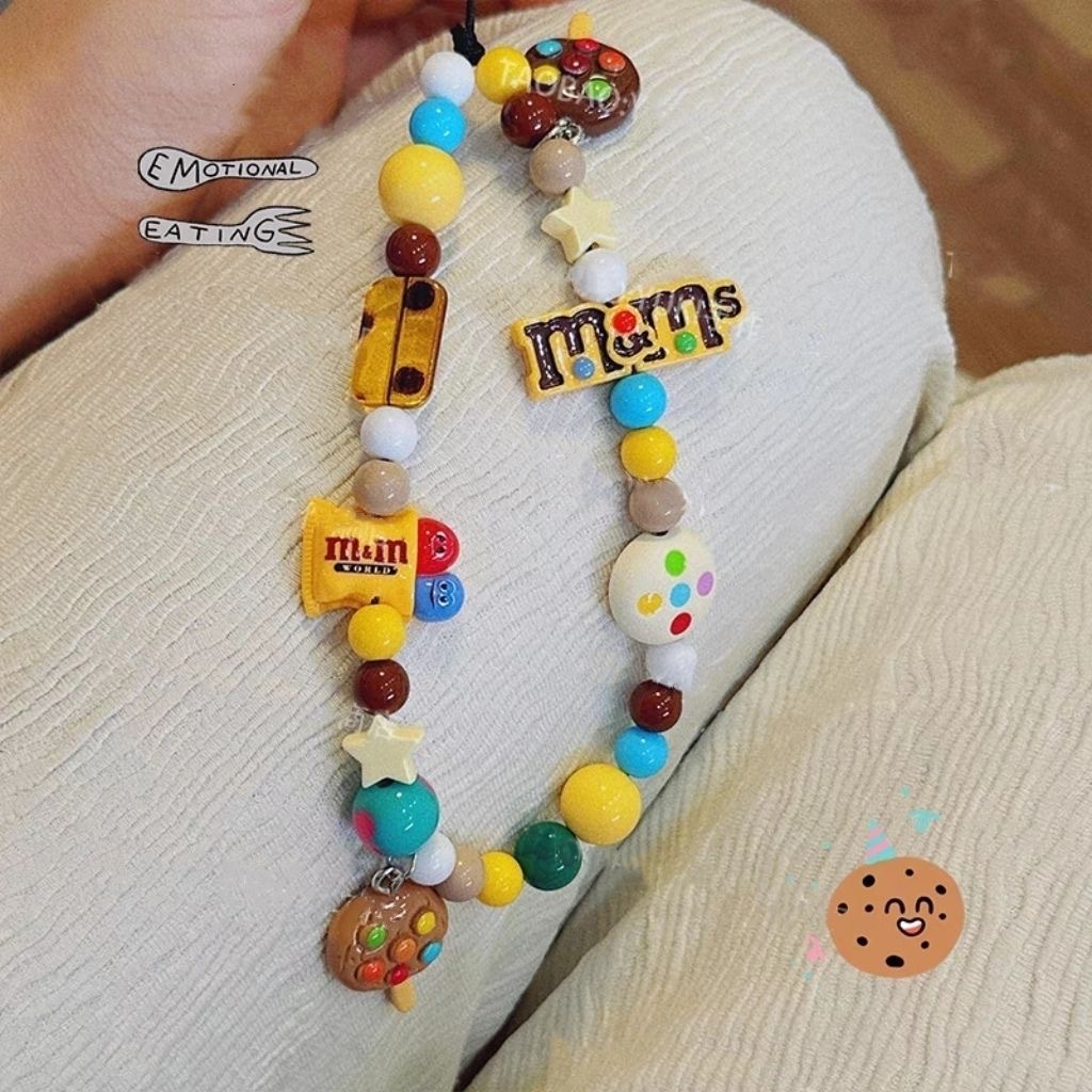 Original Cookie mm Frijol cadena del teléfono móvil Americano retro colgante CCD cadena colgante decorativo divertido Cámara decorativa cadena