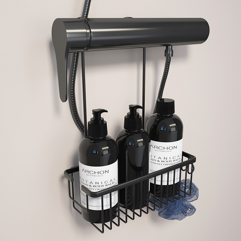 洁西特太空铝网蓝卫浴置物架卫生间收纳整理花洒挂架浴室简约网篮