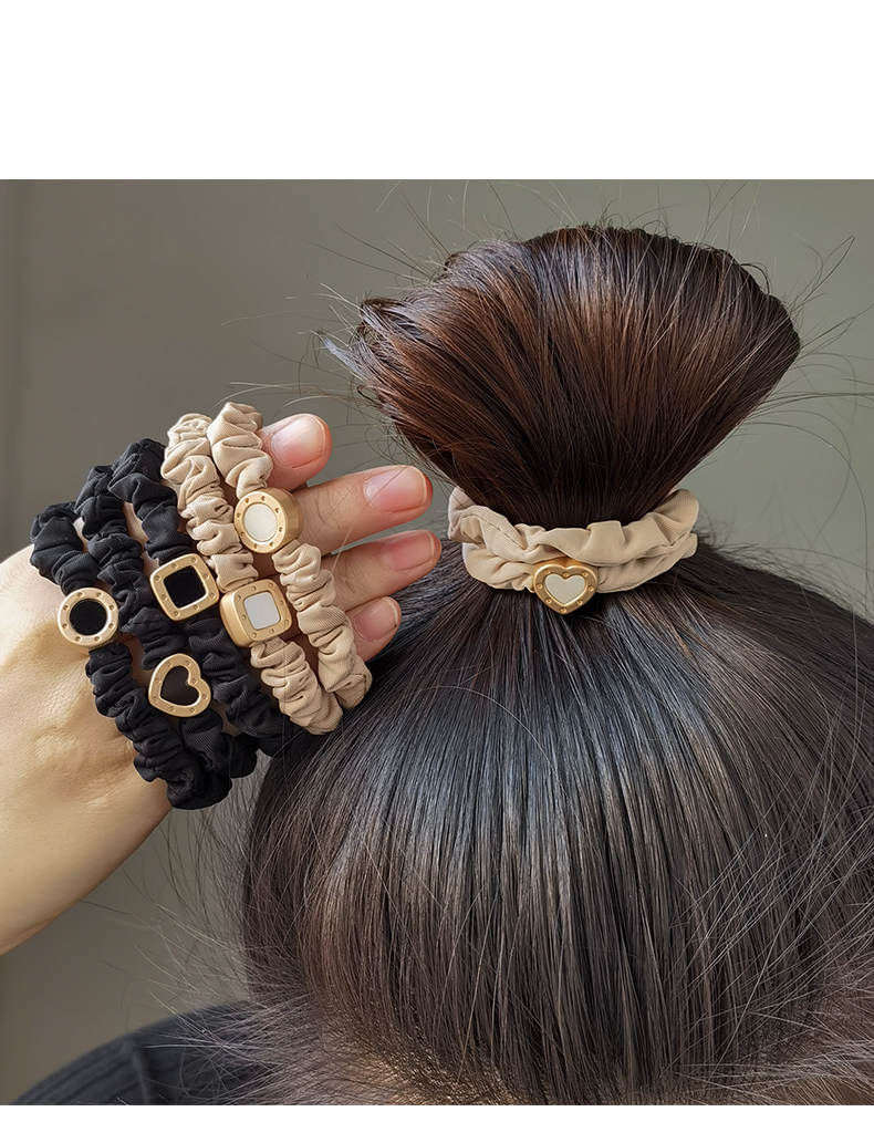 时尚丸子头小肠发圈女高弹力耐用皮筋女扎头发绳头饰简约气质头绳详情3