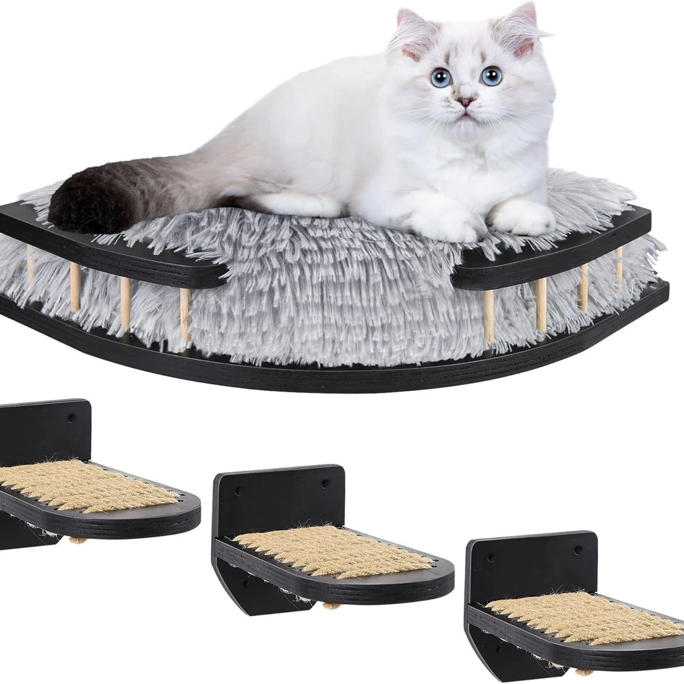 Настенный кошачий скалолазание кошачий гамак простой настенный кошка сидение на массивной деревянной платформе кошачий захват кошачий настенный каркас