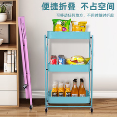 Living room bookshelf snack storage rack floor-standing removable organization and storage kitchen foldable trolley storage rack