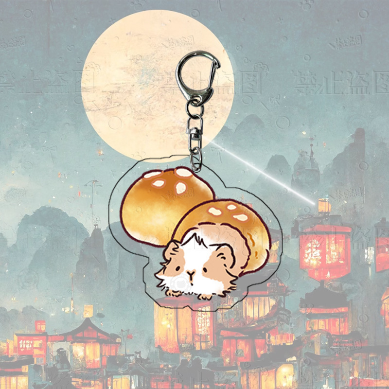 中秋節アニメアクリルキーホルダーかわいいウサギ月餅団欒祝日プレゼント飾りペンダント卸売り|undefined