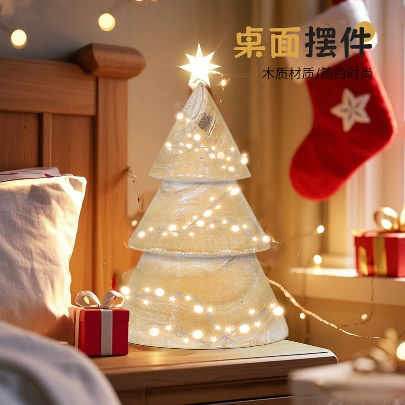 Ручная работа, миниатюрная рождественская елка из дуба, рождественские украшения, декор для витрин торговых центров, реквизит для оформления сцен.