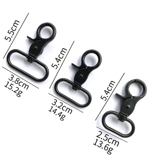 Electrophoresis Black Ribbon Buckle Zinc Alloy Dog Buckle Bag Hardware Hook Baking Paint Black Big Tongs Men's Bag Metal Dog Buckle