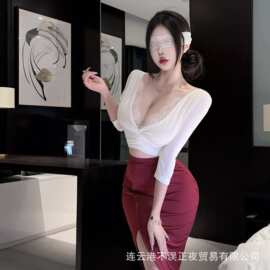 不误正夜情趣内衣性感蕾丝秘书包臀裙制服纯欲qqny免脱睡衣套装女