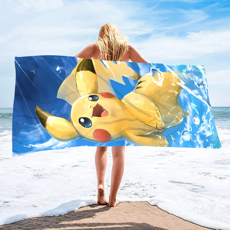 Pokemon Pokemon Series 1 Beach Towel Microfiber Beach Towel Swimming Bath Towel Versatile Square Towel Beach Towel