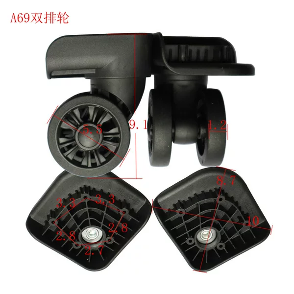 A69 Double-Row Wheel Suitcase Luggage Wheel Accessories Trolley Case Password Box Aluminum Frame Box Smooth Silent Rollers