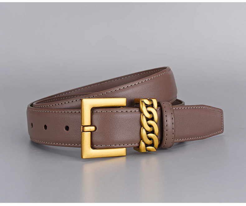 Women's Belt Leather Alloy Buckle Versatile Accessory For Jeans_voghion.com