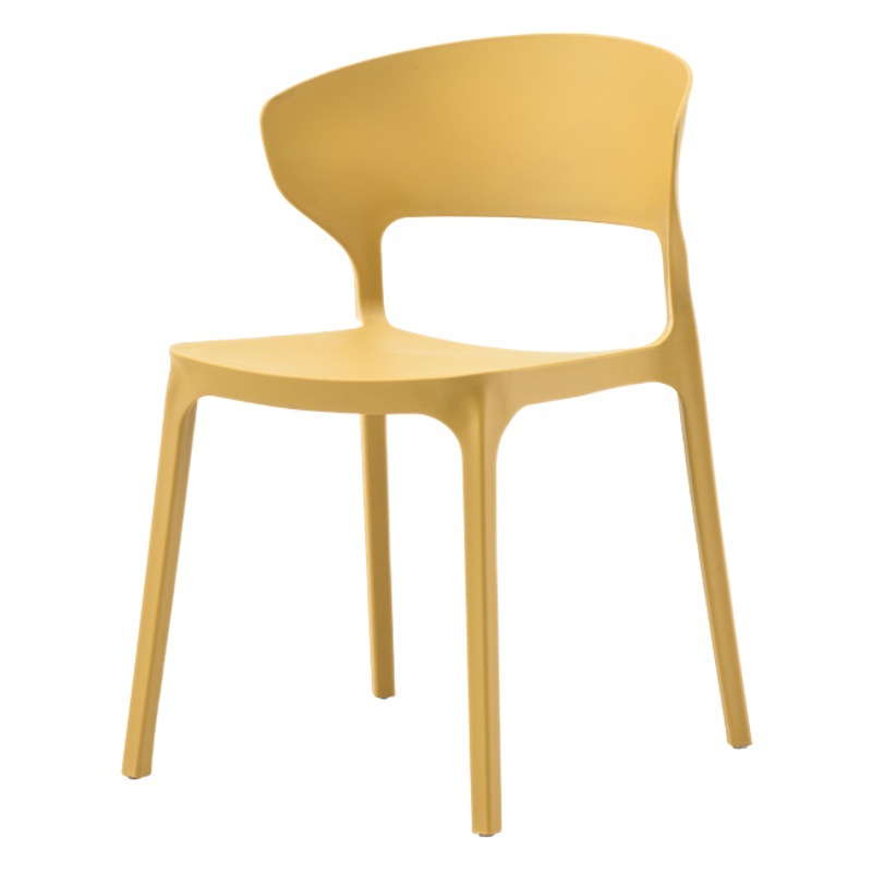 Nordic simple silla de plástico Silla de comedor de ocio ingeniería Silla de apoyo silla trasera Silla de Casa Silla de cuerno Foshan