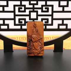 Lightning-Struck Jujube Wood Real Fox Spirit Pendant Necklace Decorative Folk Minority Style Spirit Fox