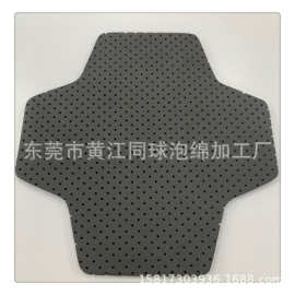 工厂定制 黑色异形打孔EVA泡棉 复合布料服装内衬透气海绵片