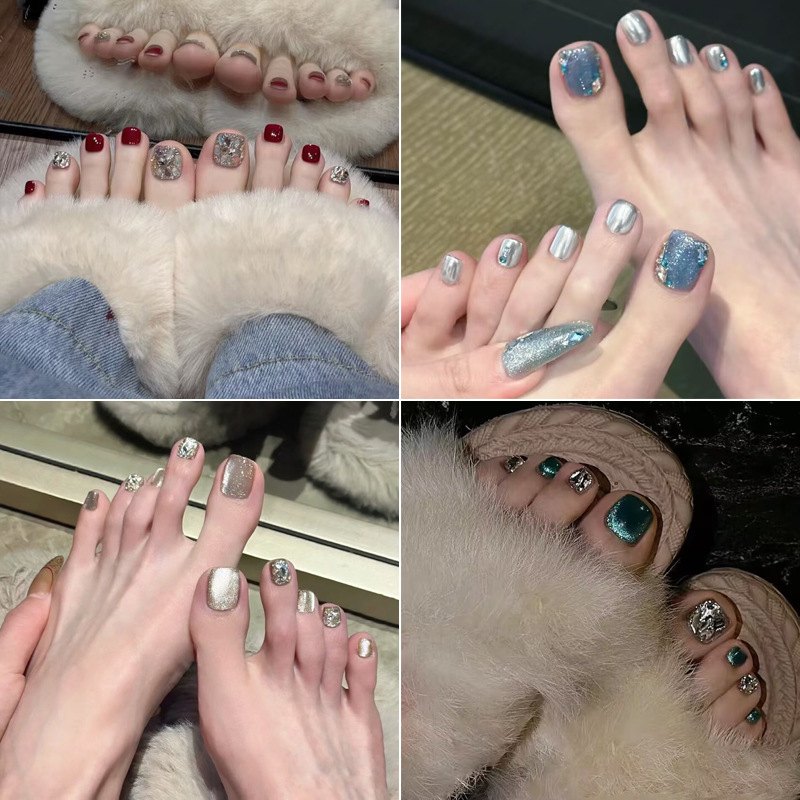 12 Pieces of Pure Handmade Toenail Patches, Wearable Toenails, 2026 Summer New Product, Toenail Patches That Enhance Whiteness, Removable