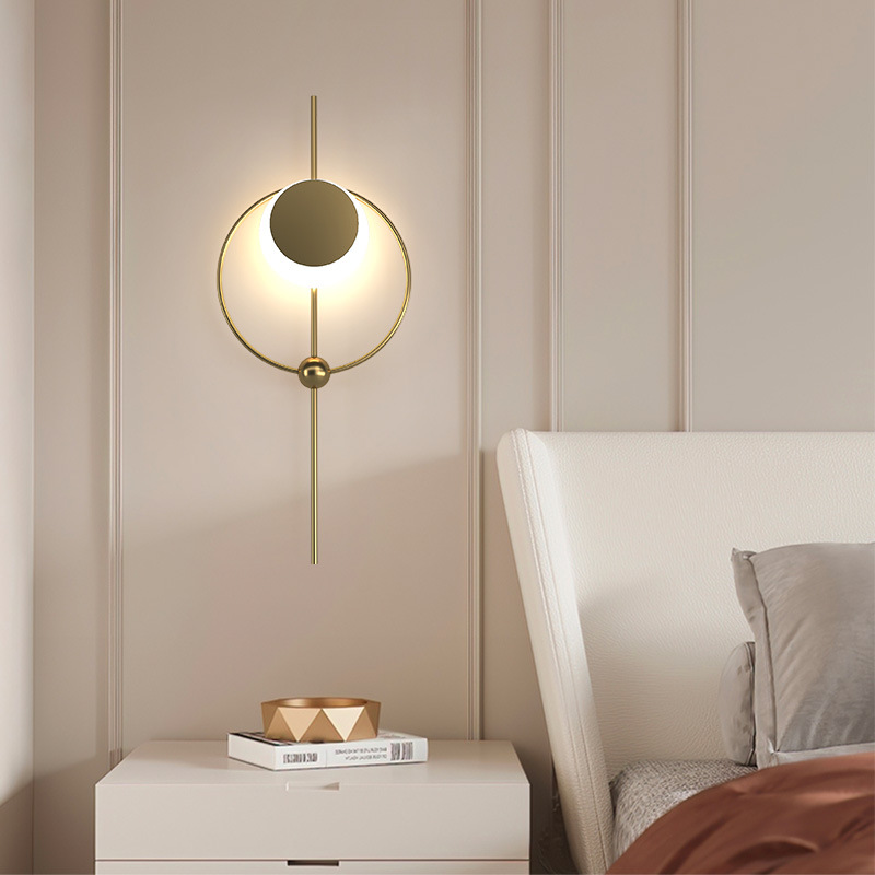 现代简约卧室床头装饰灯具个性创意设计师走廊客厅背景墙几何壁灯