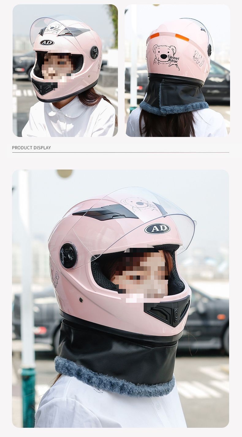 2025 New 3C Certified Electric Motorcycle Helmet Women's Winter Full Helmet