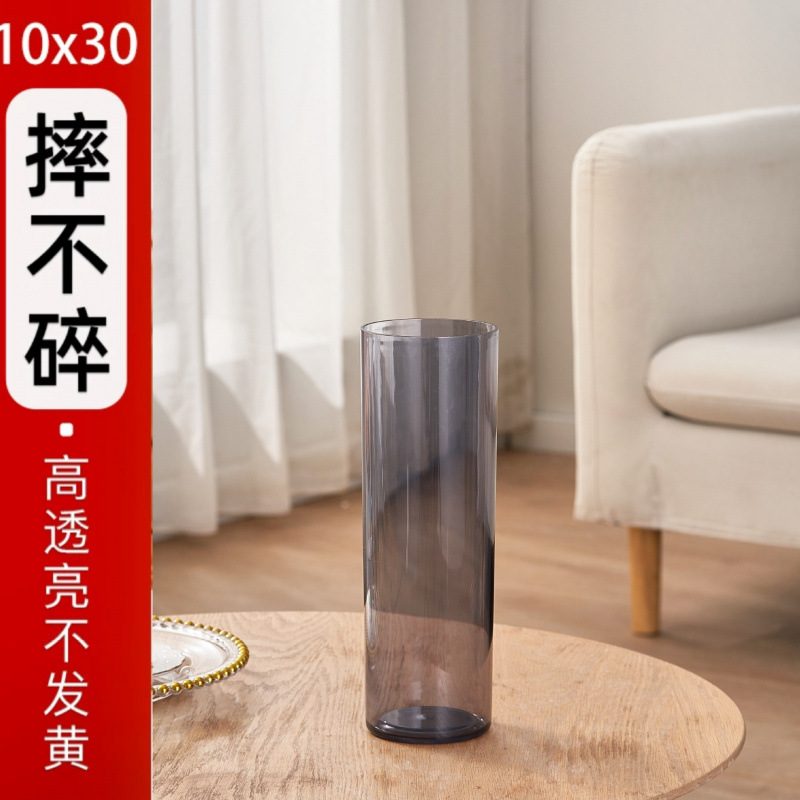 Gran vasos de flores largos grandes gruesas claras rectas flores de bambú rica botella de vidrio de agua de cultivo de agua de bambú imitación