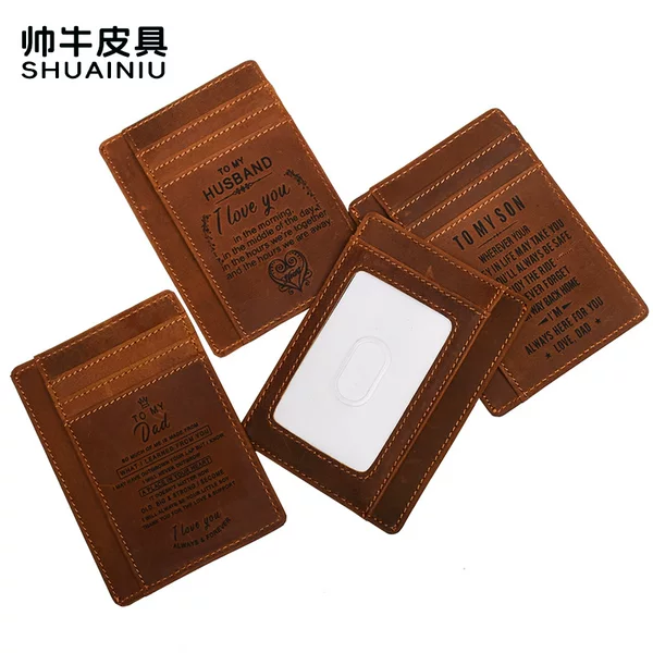 Foreign Trade Rfid Anti-Magnetic Card Holder Genuine Crazy Horse Leather Card Case Ultra-Thin Multi-Card Slot Bank Card Id Holder Retro Card Holder