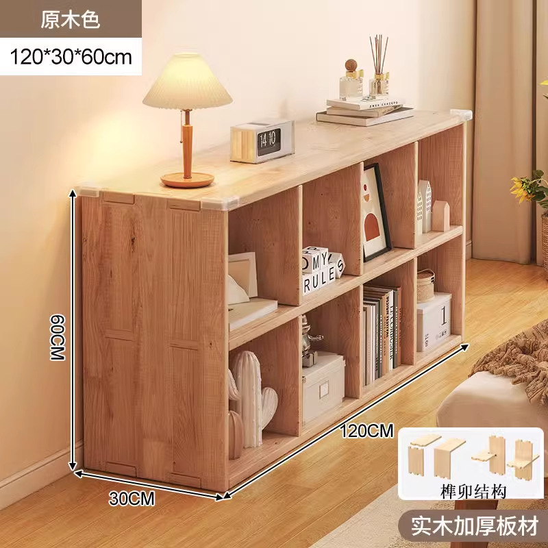 【싱글 ★ 8칸 캐비닛 ★ 두꺼운 소나무] 통나무 색상 120*30*60CM 장붓구멍 및 장부 공정