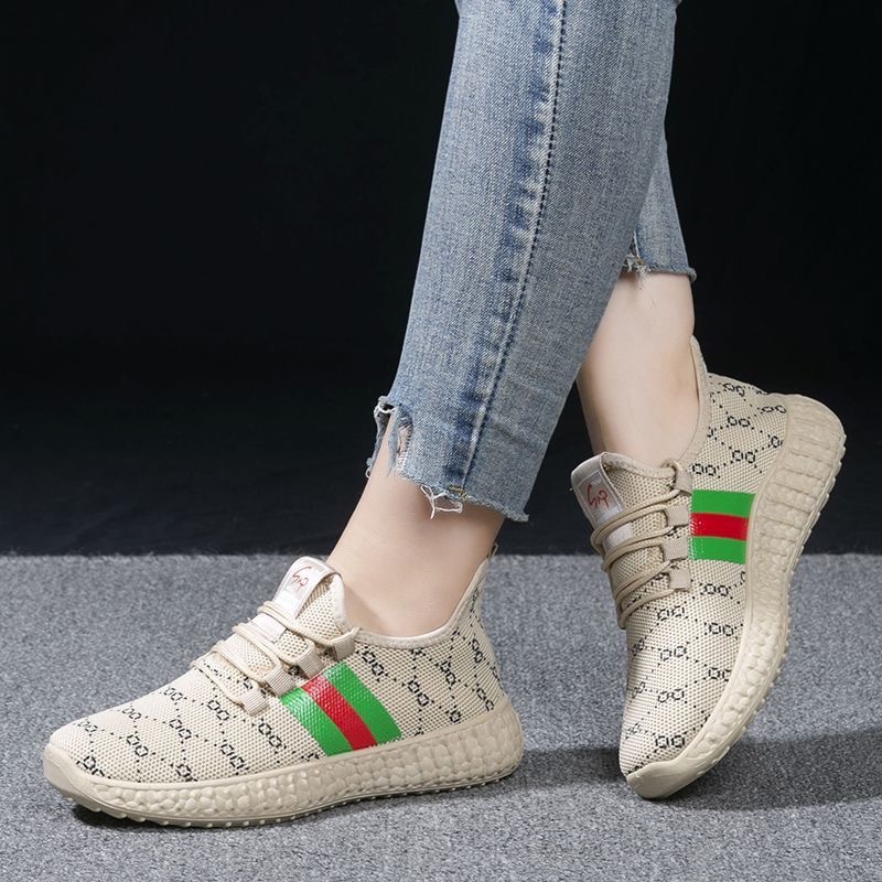 2023 New Mesh Shoes Coconut Shoes Knit Sports Women's Shoes Spring Summer Breathable Versatile High Style Soft Sole