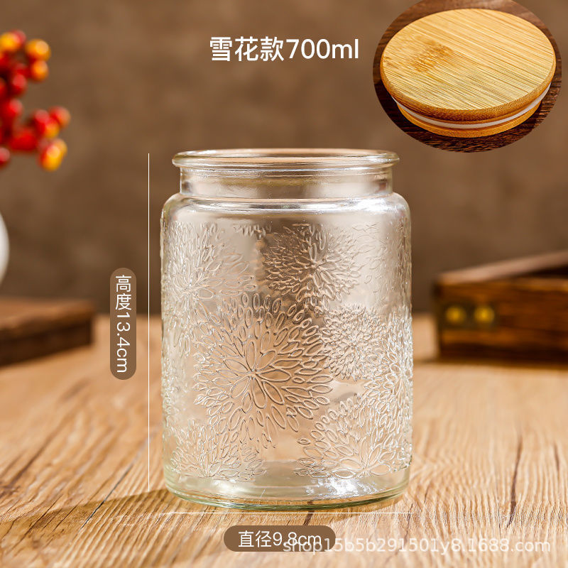 Chino retro Begonia flor vidrio sellado tarro caramelo snack tarro de almacenamiento frutos secos tuerca de almacenamiento tarro