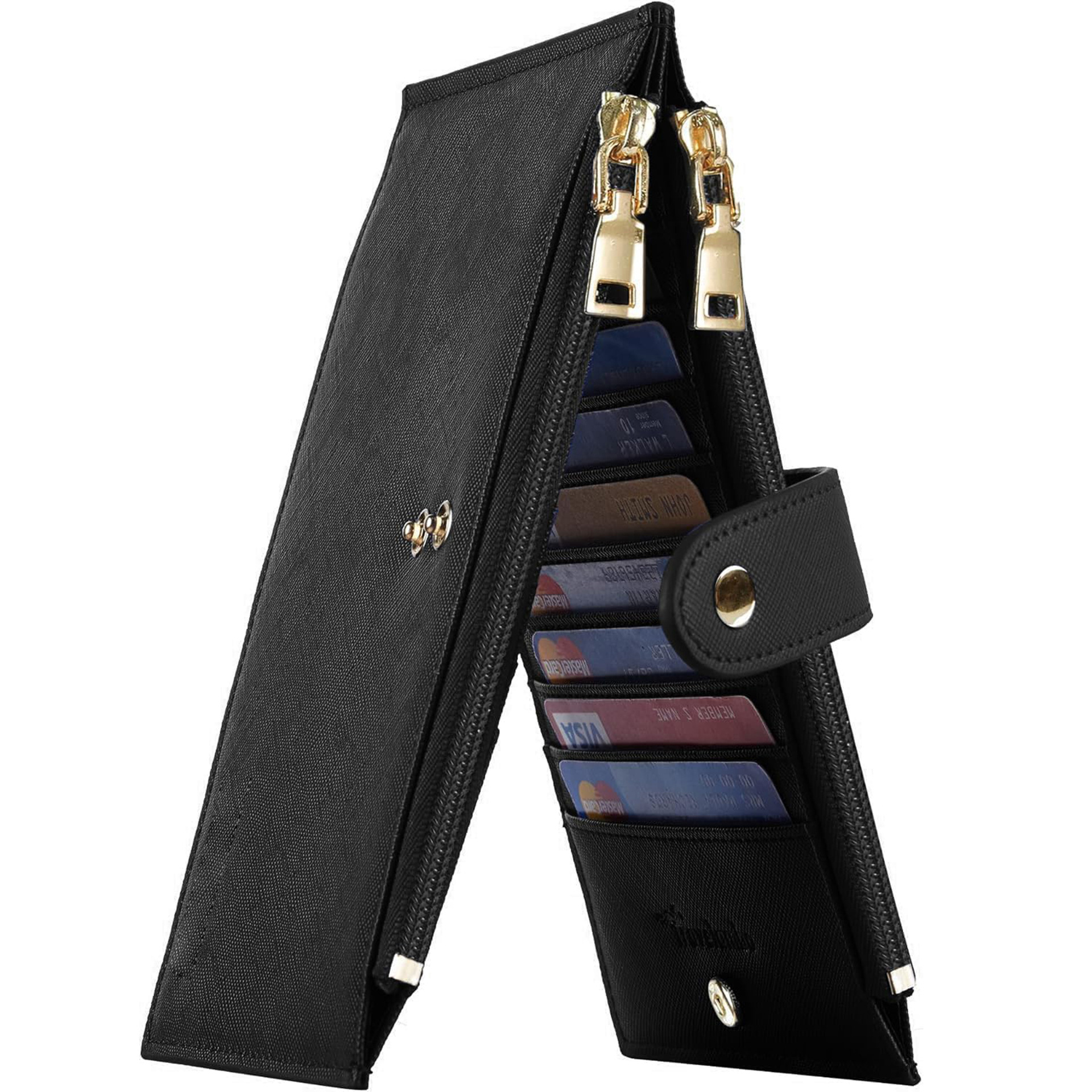 Cartera larga de gran capacidad de Amazon, bolso para teléfono móvil con cremallera de posición de tarjeta múltiple, billetera multifuncional de cuero ultrafino para mujer