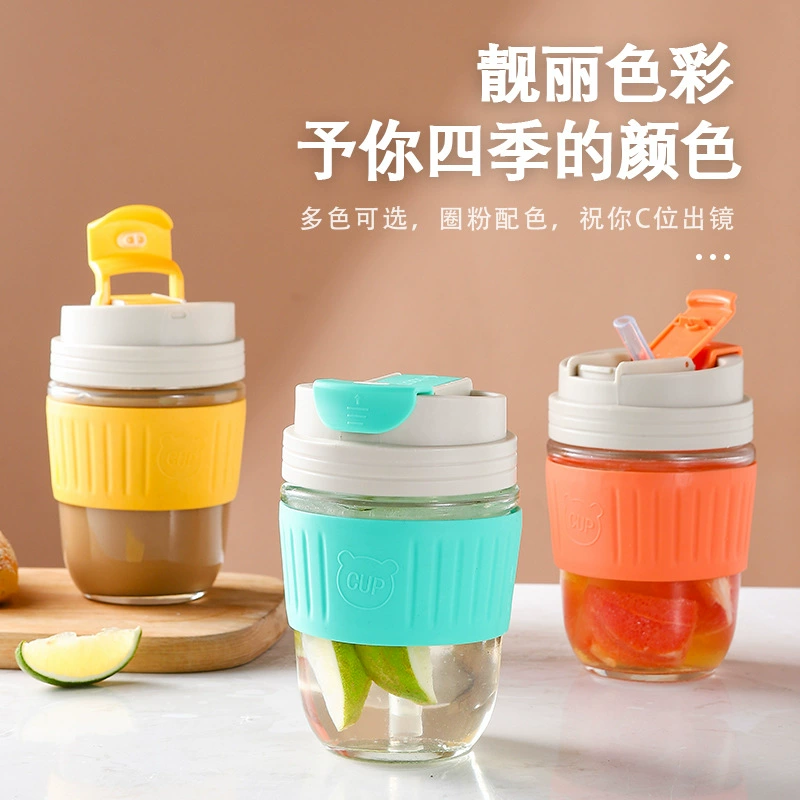 Стеклянная двойная чашка для напитков для девочек, портативная и милая кофейная чашка, изолированная чашка для молочной воды, модная чашка для соков.