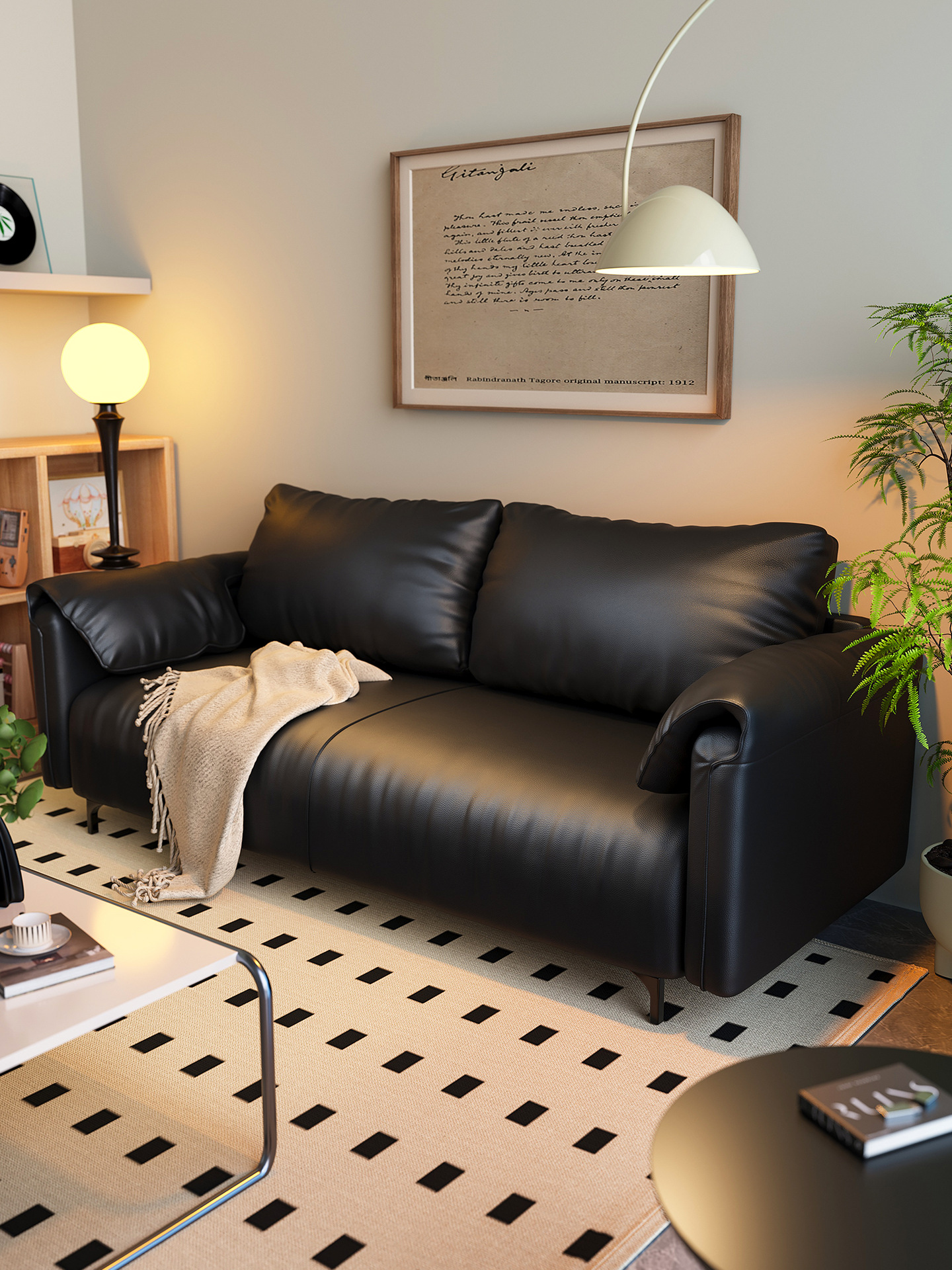 Sofa for Living Room, Small Apartment, Rental, Bedroom, Two or Three-Seater, Elephant Ear Straight Row Lazy Sofa, New Fabric Model