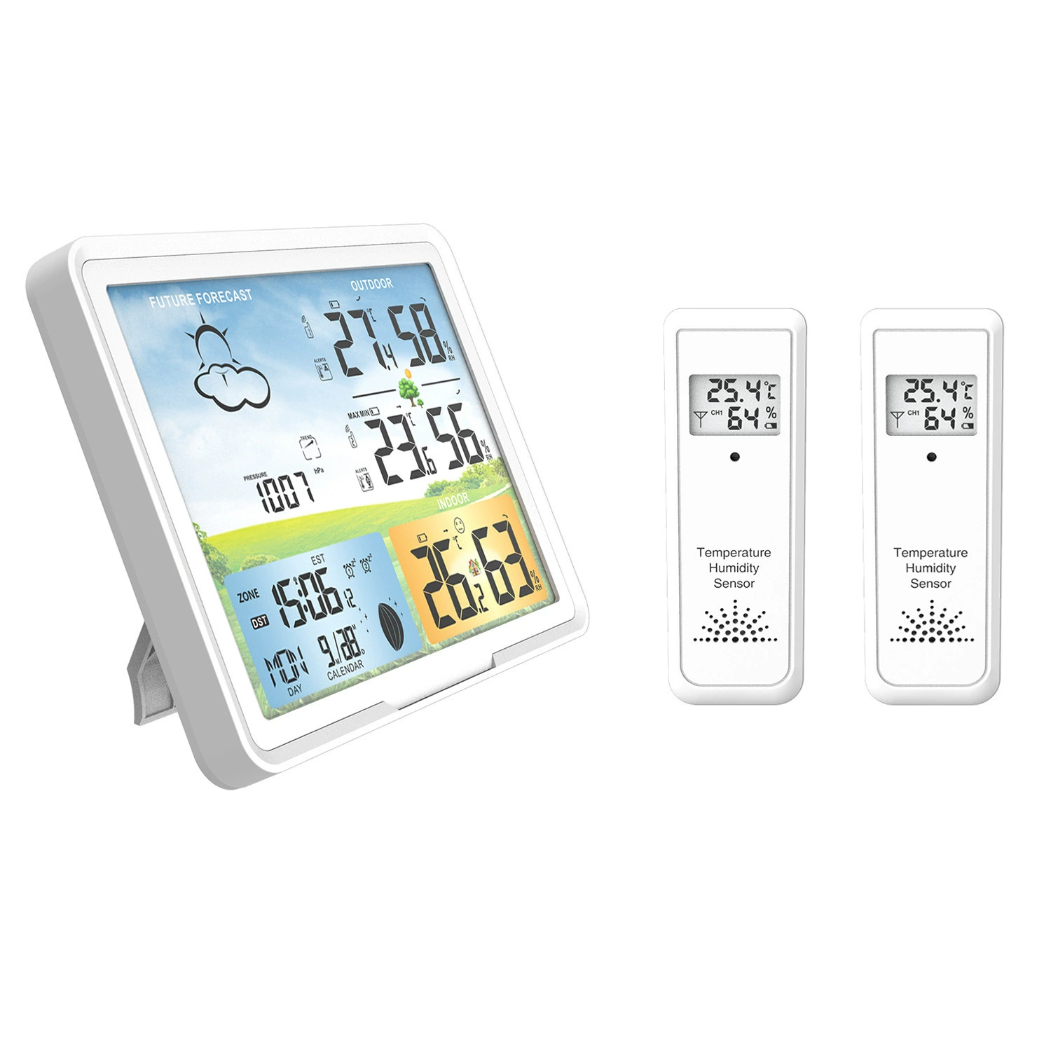 2021 новый один-два цветных экрана беспроводной Измеритель температуры и влажности домашняя метеостанция ЖК-прогноз погоды