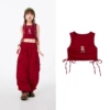 Wine red vest [A322]