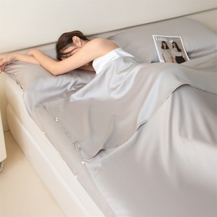 New Blended Tencel Hotel Travel Sleeping Bag Travel Portable Four-Piece Set Simple Solid Color