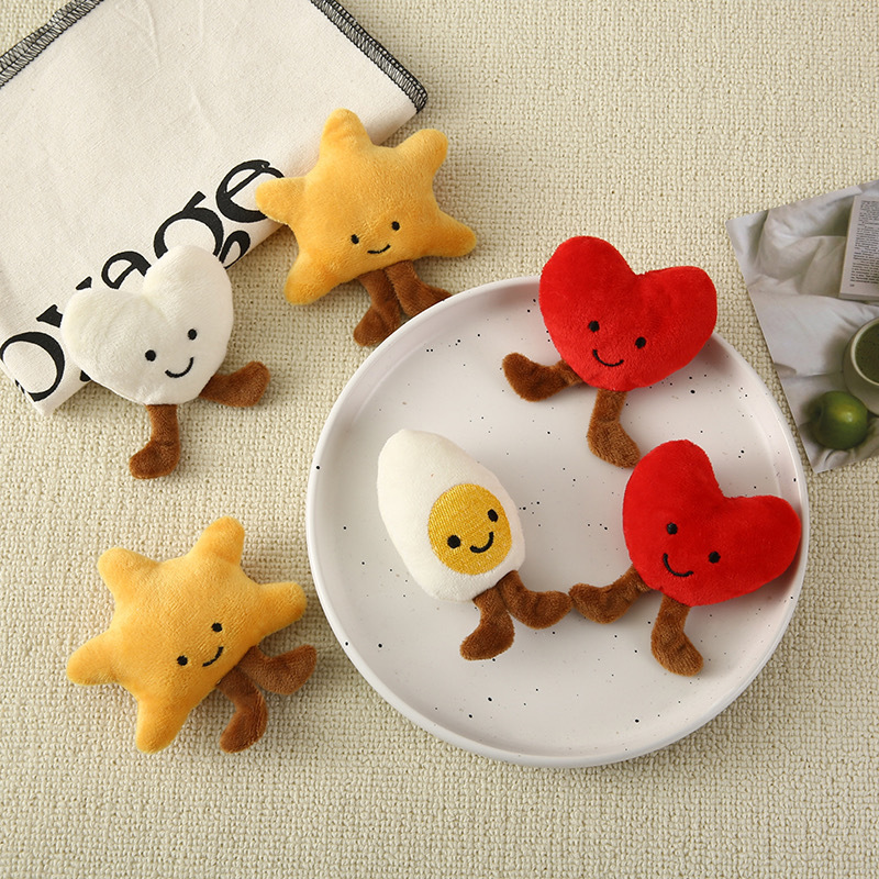 New love star smile egg yolk doll plush accessories children's clothing shoes and hats accessories school bag hairpin accessories