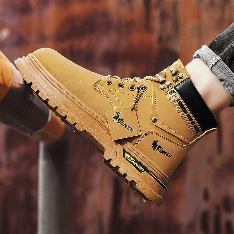 Высокие ботинки (Martens) — противоскользящие рабочие и походные, осенние, размеры 39–44