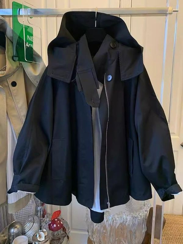 欧货中长款工装外套女春秋新款小个子感宽松冲锋衣休闲韩版夹克潮|undefined