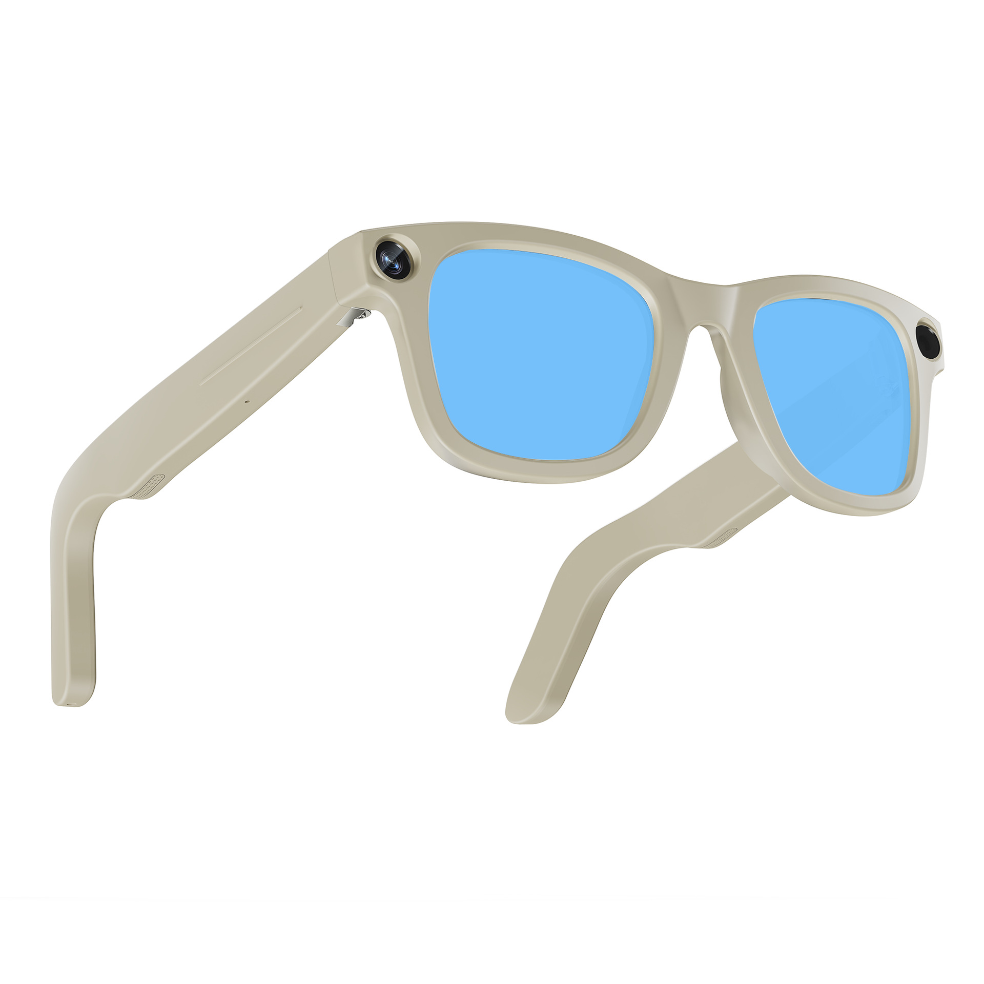 미색 프레임 - 블루 렌즈