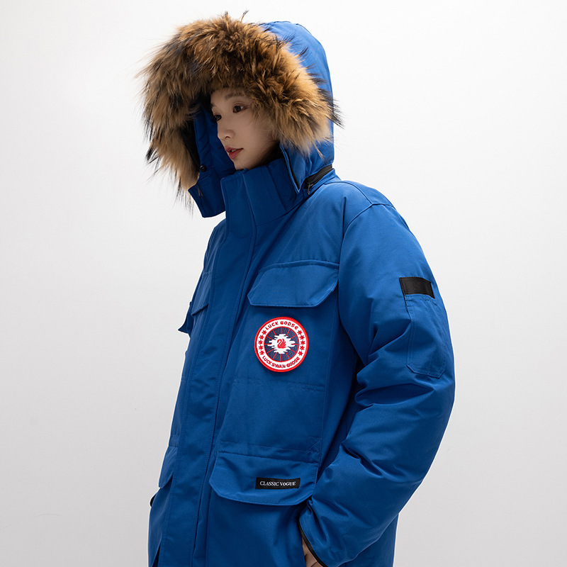 High-Quality Extreme Cold Outdoor Workwear Large Goose down Jacket for Men and Women, Mid-Length Parka, Thickened Warm Coat