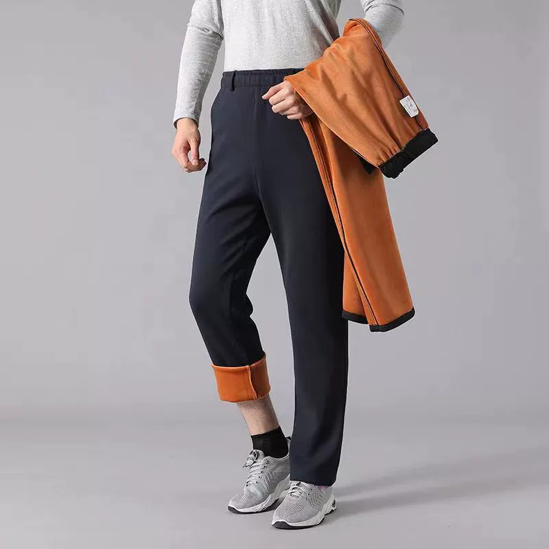 На заказ оптом осенне-зимние утолщенные повседневные брюки на флисовой подкладке свободные эластичные спортивные брюки теплые брюки для среднего возраста и старого папы