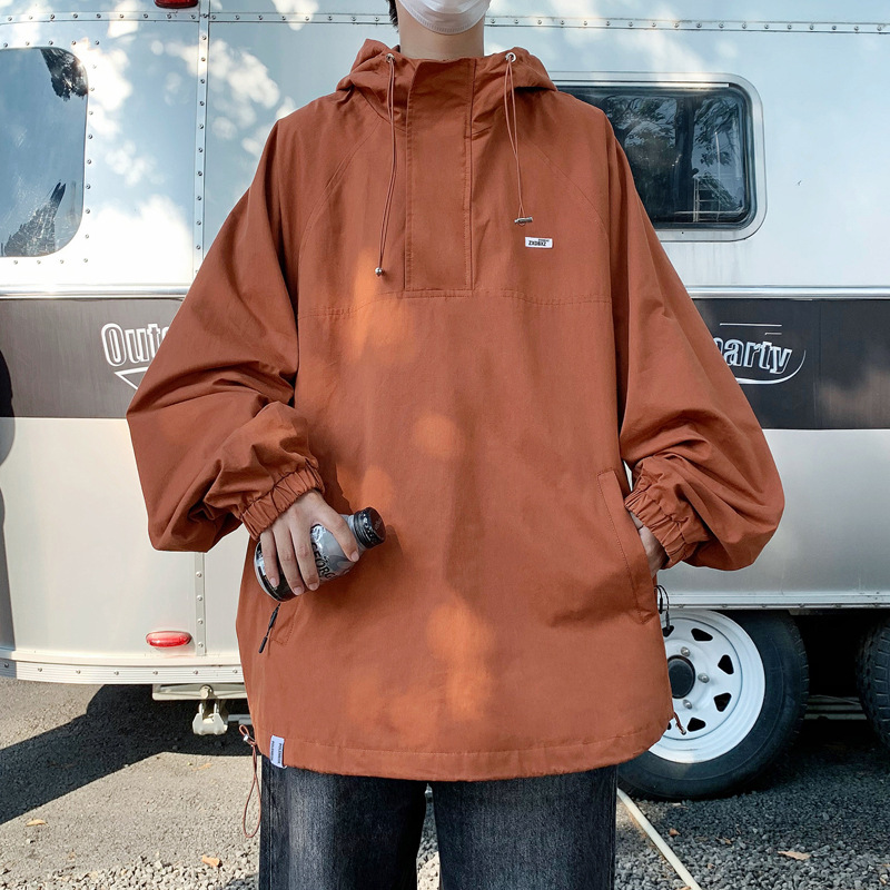 Demi-season travel jacket with zipper with hood