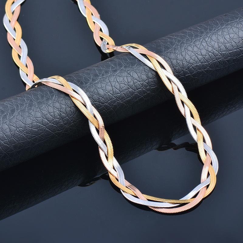 Holiday, Daily Occasion Fashion Simple Style Geometric Titanium Steel Plating Braid Necklace
