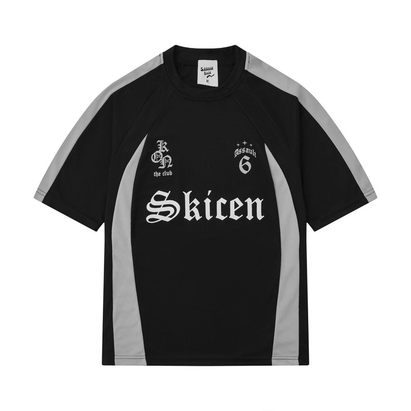 American Street Style Letter Print Short-Sleeved Sports Style New Niche Design Hip-Hop Loose T-Shirt Top Trendy American Street Style Letter Print Short-Sleeved Sports Style New Niche Design Hip-Hop Loose T-Shirt Top Trendy