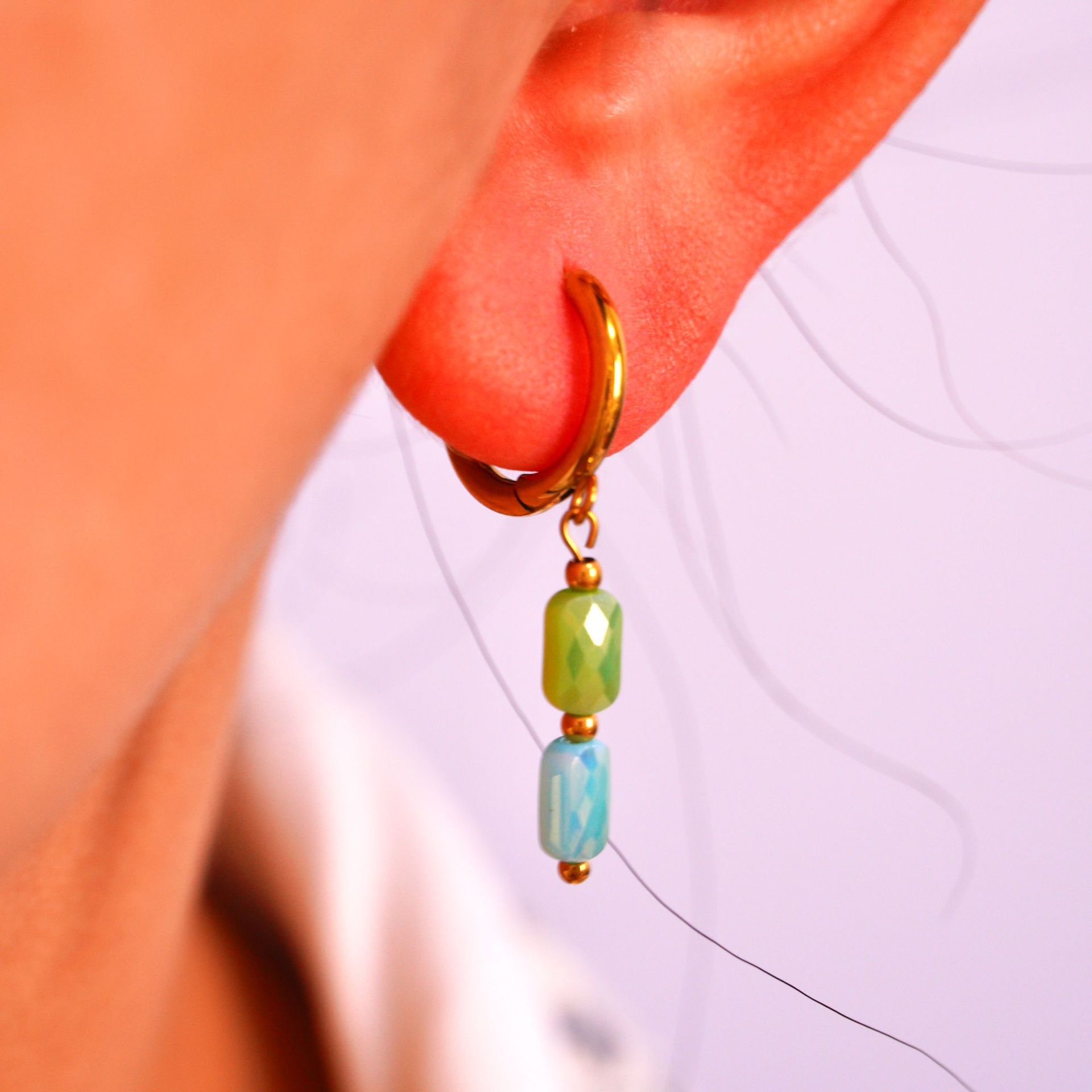 5g Weight 304 Stainless Steel Ear Needle Material Charm Sleeper Hoop Earrings, Drop Earrings Classification 1 Piece Quantity Holiday, Daily Occasion 304 Stainless Steel, natural stone Material Geometric Pattern Women's Gender Elegant, Retro Style 1 Piece Elegant Retro Geometric 304 Stainless Steel Natural Stone Drop Earrings 6