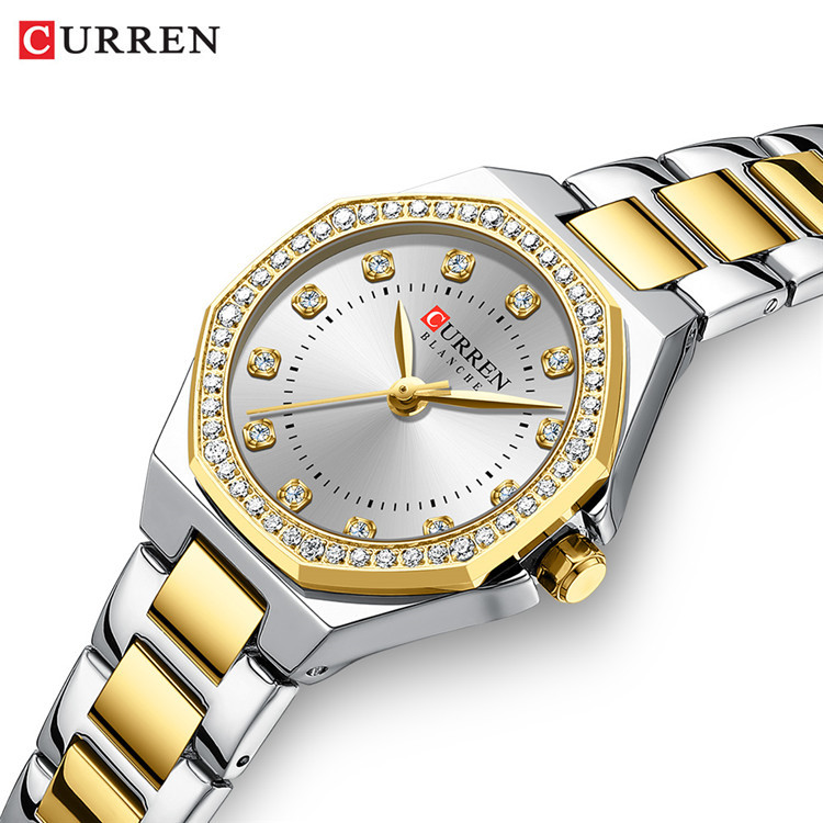 CURREN / CURREN 9100 moda minimalista hombre mujer casual reloj de diamantes disco hombre relojería