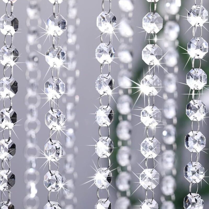 Transparent K9 Crystal Bead Curtain Loose Beads Living Room Hotel Hanging Decoration Bedroom Lighting Accessories Octagonal Bead Door Curtain Factory