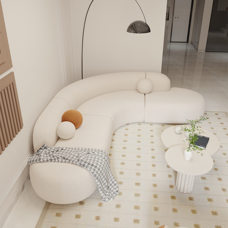 Light Luxury Cream-Style Corner Sofa for Home Use in the Living Room, Suitable for Clothing Stores, Beauty Salons, and Guesthouses, for Reception and Negotiation, Trendy Sofa Model