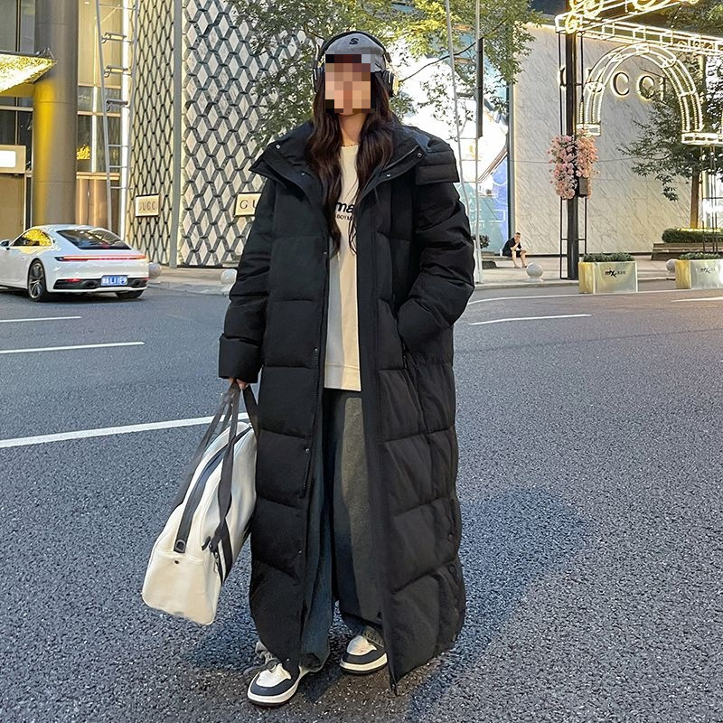 鹅绒羽绒服超长情侣款2025冬新款防风防水加厚极寒男款羽绒服