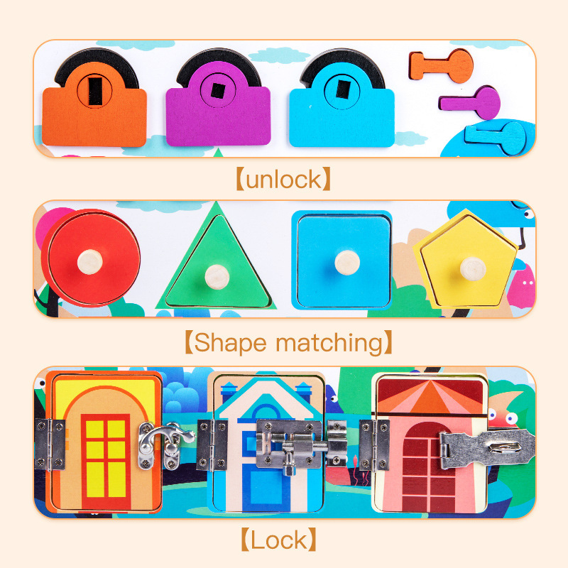 Tablero ocupado accesorios de bricolaje piezas Montessori juguetes de educación temprana Amazon transfronterizo color de madera oso tablero ocupado