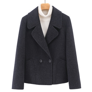 2025 Autumn and Winter Double-Sided Cashmere Coat Women's Short Loose Thickened 100 Pure Wool Classic Easiest for Match Woolen Coat