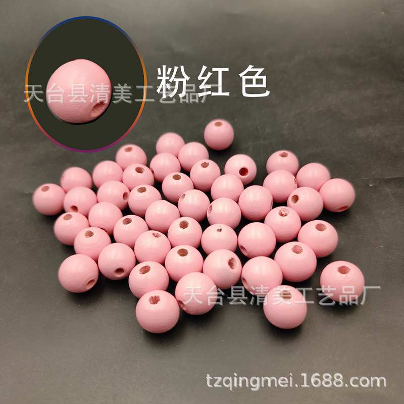 Cuentas de madera de color 16mm cuentas sueltas de madera redondas cuentas de espaciador de madera para manualidades decoraciones cuentas de madera de colores