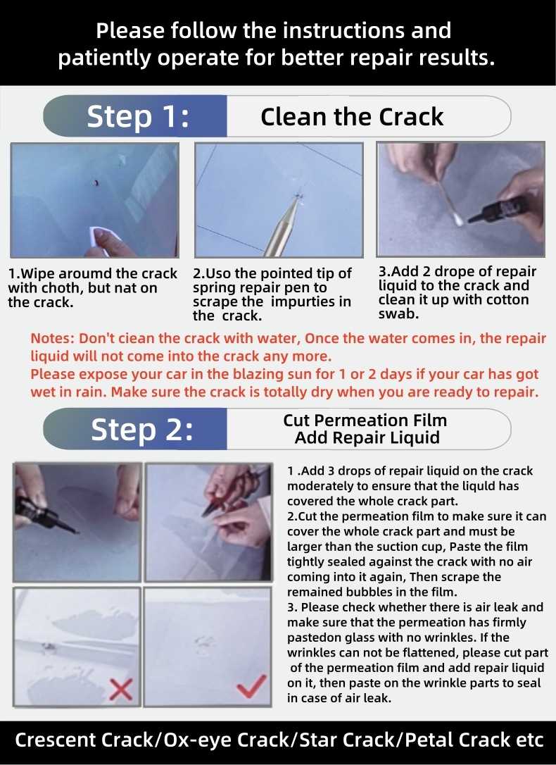 Blue Scorpion Car Windshield Crack Repair Fluid Tool Set Glass Scratch Quick Repair Restorer