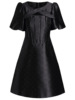 Fashionable and Exquisite Neckline Bow Bubble Sleeve A-line Dress Short Summer