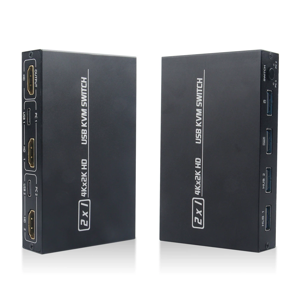 Граница HDMI KVM переключатель двух входов один выход 2 USB клавиатура мышь принтер совместный доступ 4K@30Гц